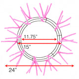 Work Wreath Form, Elevated, 15" Wire Frame, 18 Pencil Ties, Pink Color, XX750422, C.B.I.